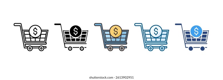 Cart Payment Icon Set Multiple Style Collection