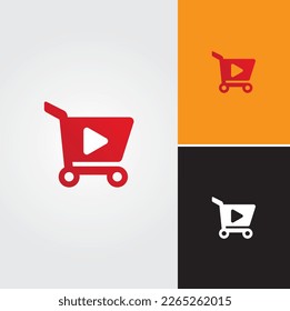 Cart Play Logo Design Vector