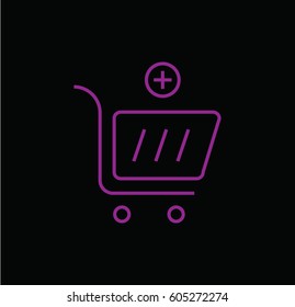 cart plus icon. add to cart. Linear style. Isolated vector.