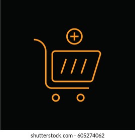 cart plus icon. add to cart. Linear style. Isolated vector.