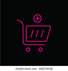 cart plus icon. add to cart. Linear style. Isolated vector.