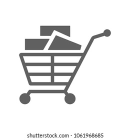 Cart with product icon vector