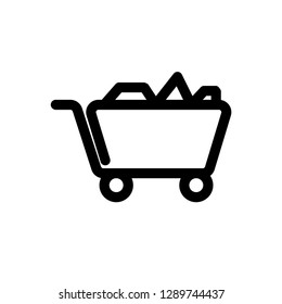 Cart with product icon vector