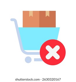Carrito Quite el color plano, mini icono de la ilustración. uso para el concepto moderno, impresión, UI, kit de UX, Web y desarrollo del App. Vector relacionado con ventas, logística y comercio electrónico