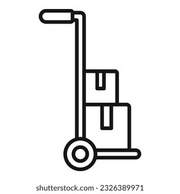 Cart retail box icon outline vector. Parcel product. Service shop