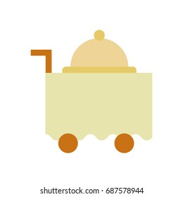 cart room service with tray server isolated icon
