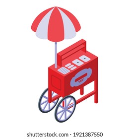Cart sausages icon. Isometric of cart sausages vector icon for web design isolated on white background