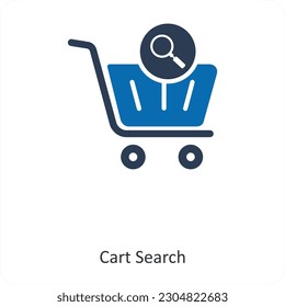 Cart Search and trolley icon concept