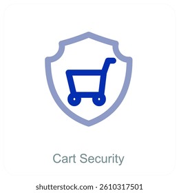 Cart Security and safety icon concept