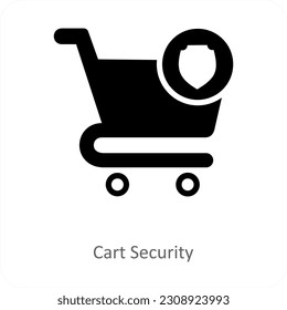 Cart Security and trolley icon concept