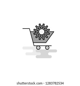 Cart setting  Web Icon. Flat Line Filled Gray Icon Vector