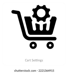 Cart Settings and e-commerce icon concept