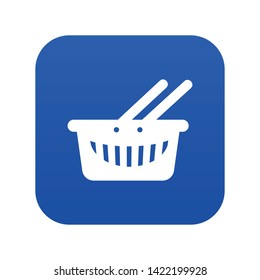 Cart shop icon blue vector isolated on white background