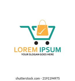 cart shop logo icon with vector design