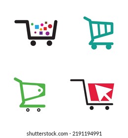cart shop logo icon with vector design