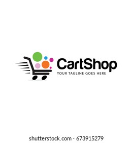 cart shop logo icon vector template