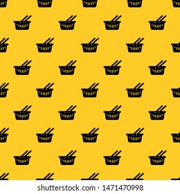 Cart shop pattern seamless vector repeat geometric yellow for any design