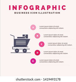 Cart, Shopping, Basket Infographics Presentation Template. 5 Steps Presentation