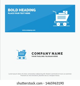 Cart, Shopping, Basket SOlid Icon Website Banner and Business Logo Template. Vector Icon Template background