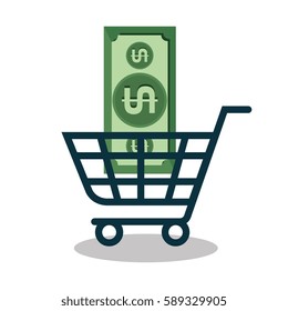 cart shopping with bill