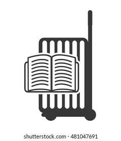 cart shopping with commercial icon isolated vector illustration design