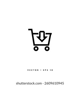 Cart Shopping Icon. Editable Stroke