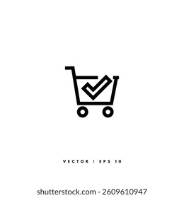 Cart Shopping Icon. Editable Stroke