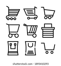 cart shopping icon or logo isolated sign symbol vector illustration - Collection of high quality black style vector icons
