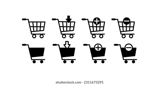 Cart Shopping icon or logo isolated sign symbol vector illustration - Collection of high quality black style vector icons
