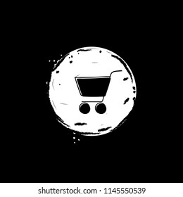 Cart shopping icon vector illustration on black background
