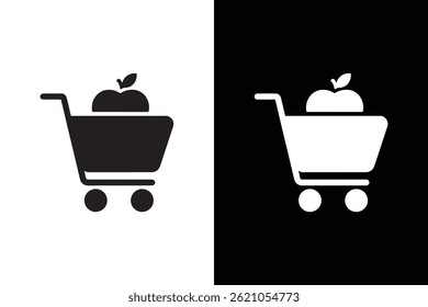 Cart Shopping icon vector on White Background ,Vector Art Illustration on white background.