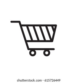 Cart, shopping line flat vector icon for mobile application, button and website design. Illustration isolated on white background. EPS 10 design, logo, app, infographic.