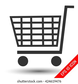 Cart for shopping. Cart logo. Flat icon of the cart