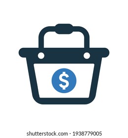 Carro, icono de pago de compras. Vector editable aislado en un fondo blanco.