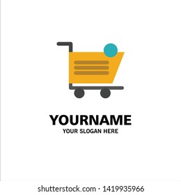 Cart, Shopping, Shipping, Item, Store Business Logo Template. Flat Color