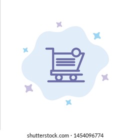 Cart, Shopping, Shipping, Item, Store Blue Icon on Abstract Cloud Background