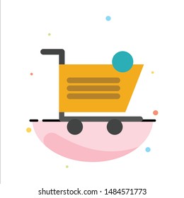 Cart, Shopping, Shipping, Item, Store Abstract Flat Color Icon Template. Vector Icon Template background