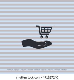 Cart for shopping, vector logo