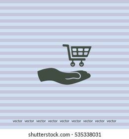 Cart for shopping, vector logo