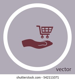 Cart for shopping, vector logo