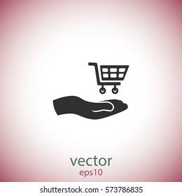 Cart for shopping, vector logo