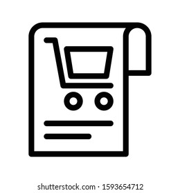 cart shopping vector thin line icon 