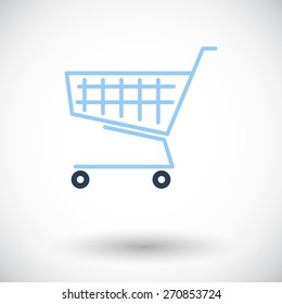 Cart. Single flat icon on white background. Vector illustration.