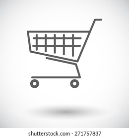 Cart. Single flat icon on white background. Vector illustration.