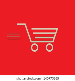 Cart With Speed Lines, Vector Illustration