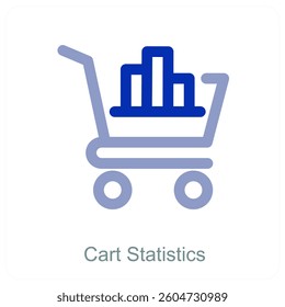Cart Statistics and trolley icon concept