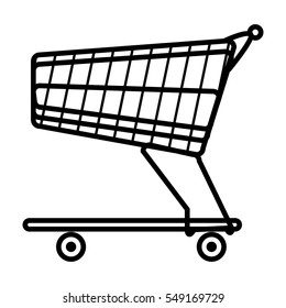 cart supermarket icons black on white in monochrome 