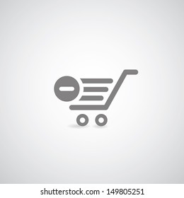 cart symbol on gray background