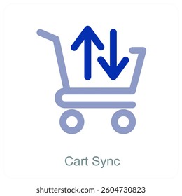 Cart Sync and trolley icon concept