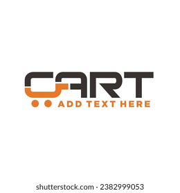 cart text with cart abstract symbol.